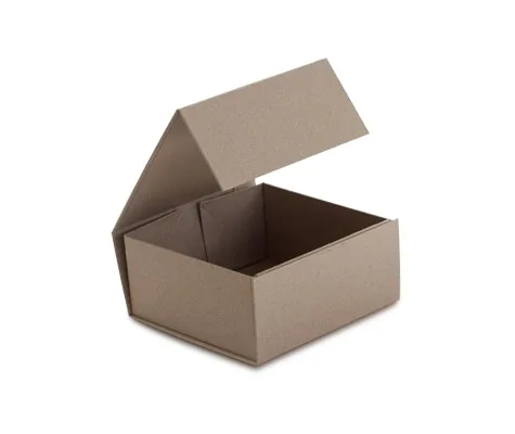 EZA1681_KRAF_open Boîte cadeau aimantée en Kraft 15.2 x 15.2 x 7cm